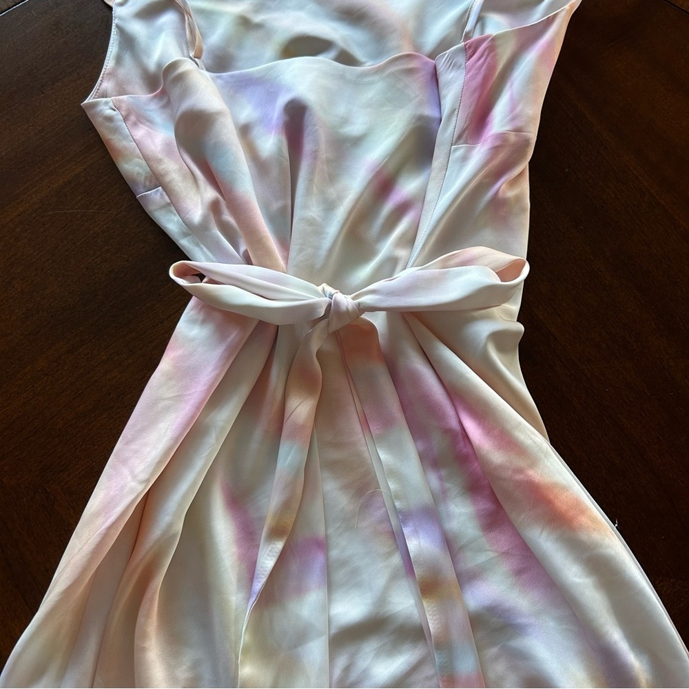Express Tie Dye Satin Strappy Mini Dress - Picture 6 of 8